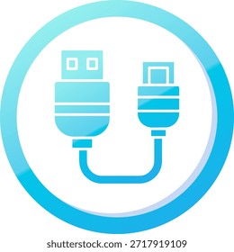 Design de ícone de vetor de linha Usb