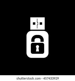 USB lock icon vector illustration EPS 10.