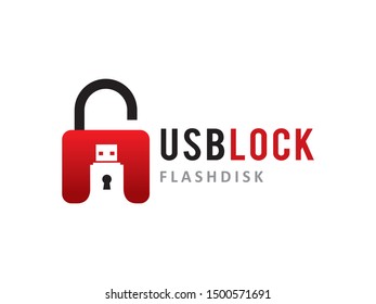 USB Lock logo symbol or icon template