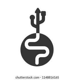usb logo. connector icon. network symbol. vector eps 08.
