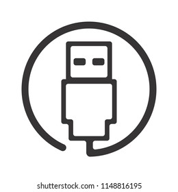 usb logo. connector icon. network symbol. vector eps 08.