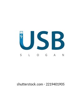 usb logo technology symbol design