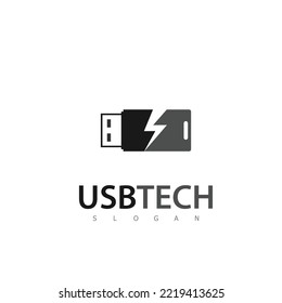 usb logo technology symbol design