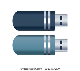 usb memories mockup branding elements icons vector illustration design