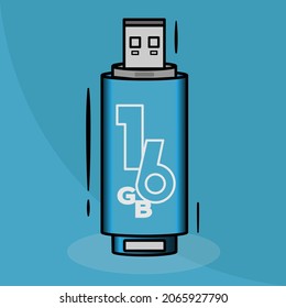 USB memory card 16 gigabyte for computer illustration graphic vector for you