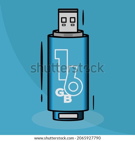USB memory card 16 gigabyte for computer illustration graphic vector for you