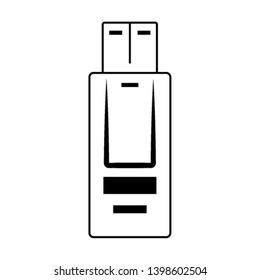 usb memory icon in black and white