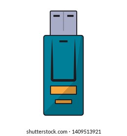 usb memory icon cartoon vector illustration graphic design