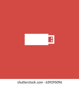 usb memory icon. sign design. red background