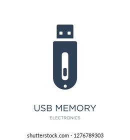 usb memory icon vector on white background, usb memory trendy filled icons from Electronics collection, usb memory vector illustration