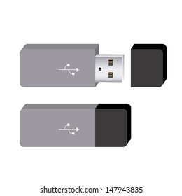 usb memory over white background vector illustration 