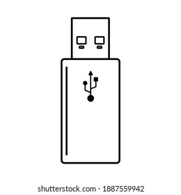 USB-Stick oder Flash-Laufwerk mit USB-Symbol, Vektorgrafik