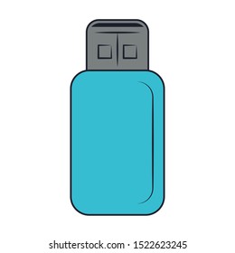 usb memory stick icon over white background, vector illustration