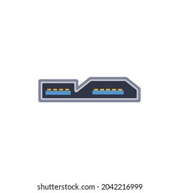 Icono de conector universal USB micro B 3.0 pc. Ilustración gráfica vectorial de Puerto en estilo plano. tipo USB, puerto de vídeo y audio. Displayport y otros elementos de la interfaz del equipo.