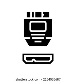 vector de icono de glifo micro b usb. señal micro b de usb. símbolo de contorno aislado ilustración negra