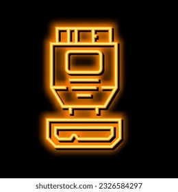 usb micro b neon light sign vector. usb micro b illustration