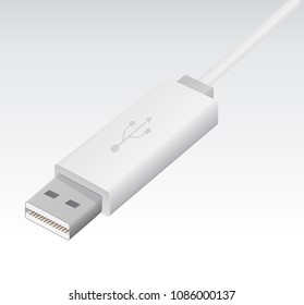 USB Micro cable isolated on white background
