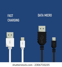 Cables micro USB. Uno para carga rápida y otro para transferencia de datos.