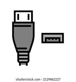 usb micro a color icon vector. usb micro a sign. isolated symbol illustration