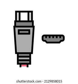 usb mini a color icon vector. usb mini a sign. isolated symbol illustration