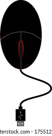 Usb mouse Black icon vector illustration computer mouse  mouse black mouse white background