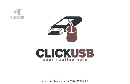 USB mouse click logo design. vector