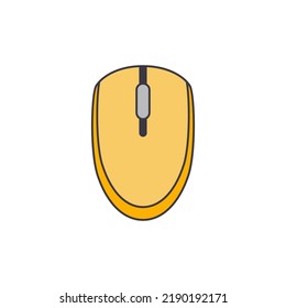 usb mouse icon in color, isolated on white background 