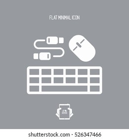 USB mouse and keyboard - Vector flat minimal icon