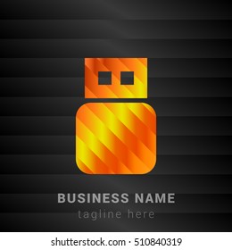 USB Orange, Yellow and Black silk fashion premium icon / Logo