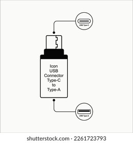 imagen de línea de diseño de vector conector tog usb