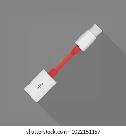 USB OTG red cable icon