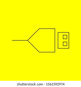 USB outline icon is a simple icon, compatible for any company.