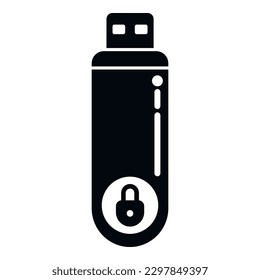 Usb password protection icon simple vector. Personal login. Laptop app