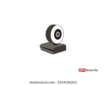 USB PC Computer Webcam Vector Isometric CCTV webcam elements Security and technology concept - webcam Vector illustration isolated on white background CCTV camera icons. Vector webCam. 