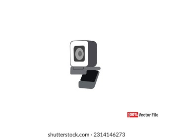 USB PC Computer Webcam Vector Isometric CCTV webcam elements Security and technology concept - webcam Vector illustration isolated on white background CCTV camera icons. Vector webCam. 