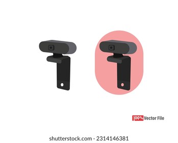 USB PC Computer Webcam Vector Isometric CCTV webcam elements Security and technology concept - webcam Vector illustration isolated on white background CCTV camera icons. Vector webCam. 