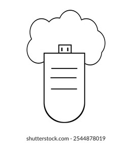 Ilustração do vetor da arte do ícone da pen drive USB.