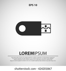 USB pen drive icon. USB flash card vector illustration