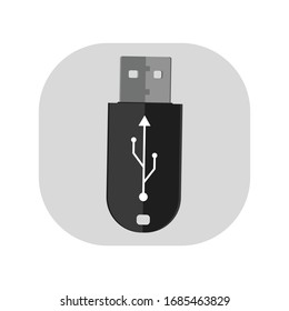 USB Pen Drive icon illustration in stock EPS File (Black) symbol