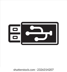 Usb pen drive icon. Vector and glyph