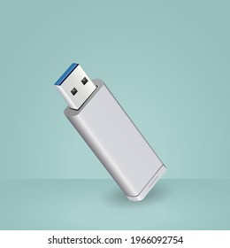 Usb Pen unidad de disco duro icono vector realista, símbolo , diseño de logotipo