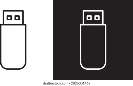 USB pendrive icon clean line vector..