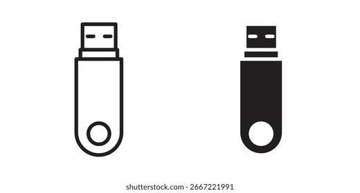 Ícone de pendrive USB. doodle vetores gráficos