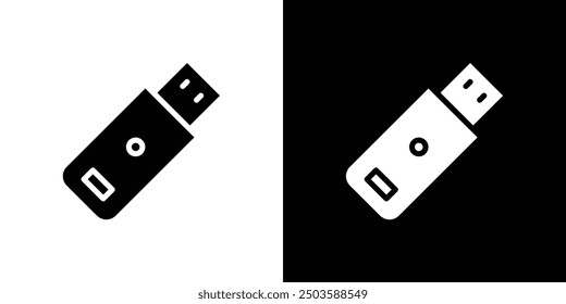 USB pendrive icon Flat vector set outline