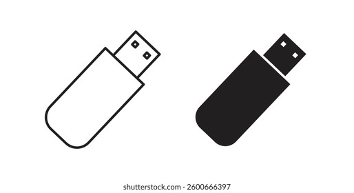 USB pendrive icons graphics set vectors