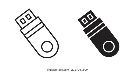 Projeto do logotipo dos ícones do pendrive USB, ícones do pictograma