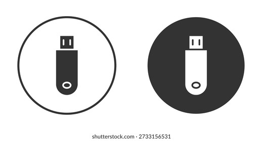 USB pendrive icons in modern flat solid style for UI UX Designs