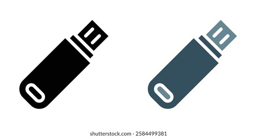 USB pendrive icons pack in black and colored version