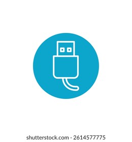 usb pin icon Simple thin line stroke vector