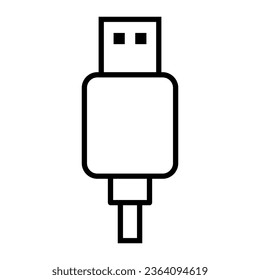 Tecnología de icono de cable de conexión USB, señal de dispositivo de conexión, símbolo electrónico portátil, medio de ilustración vectorial.